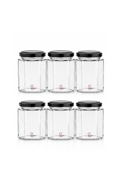 Set of Glass Jars Kitchen Plus 6 Pcs 300 ml