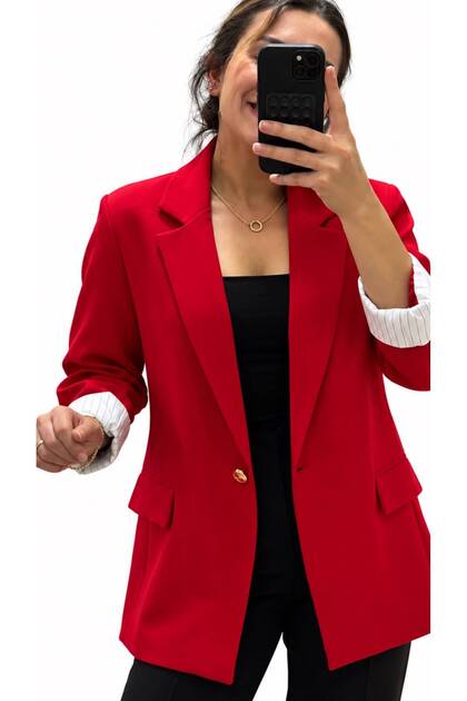 Kırmızı Blazer Ceket