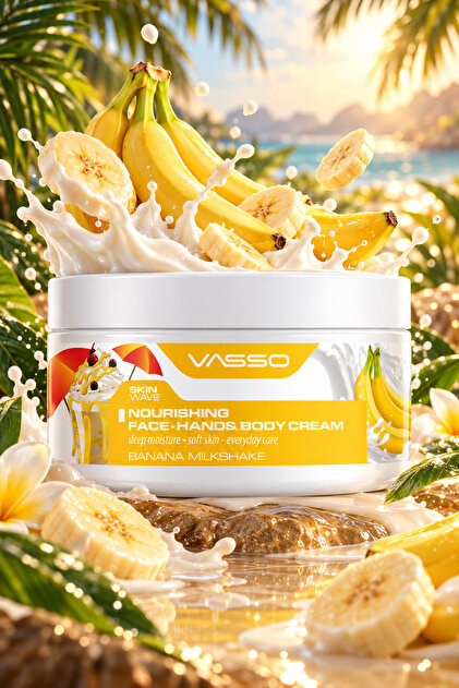 Skin Wave Nourishing Intensive Moisturizing Hand, Face and Body Cream – Banana Milkshake 250ml