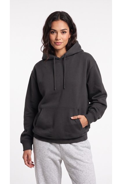 Women's Smoked Hooded Kangaroo Pocket 3 Thread Raster Sweatshirt
