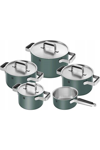 Set de vase Pure, 9 piese, verde, 1028854