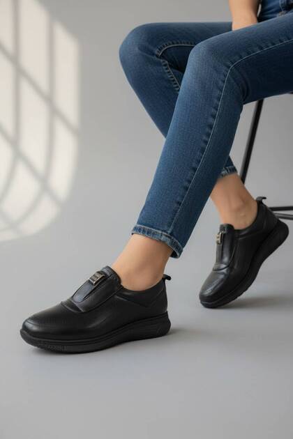 Genuine Leather Full Orthopedic Comfortable and Lightweight Women's Slip-On Shoes