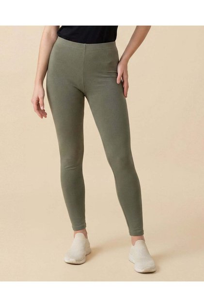 Women Green And Charcoal Pack of 2 Leggings
