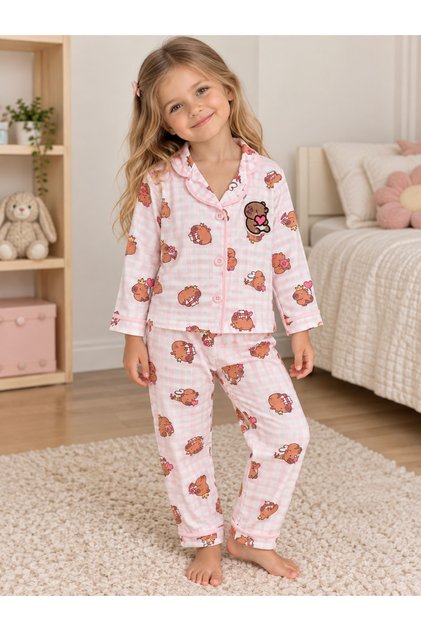 Girls' and Boys' Front Button Pajama Set