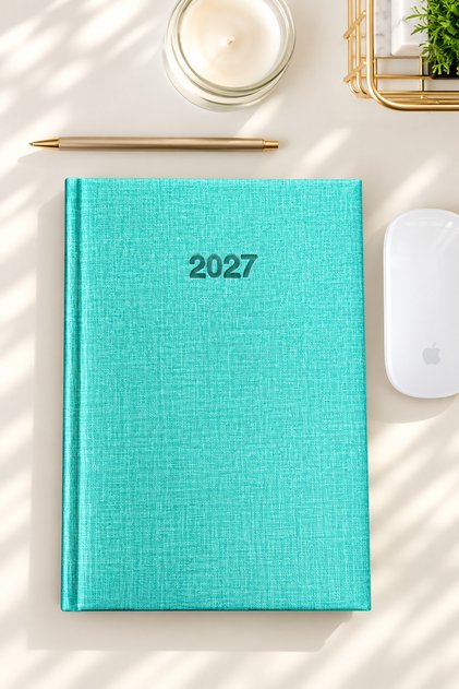 2027 Daily Planner 14X20 cm – Thermo Leather Hard Cover, 168 Sheets, 6 Colors