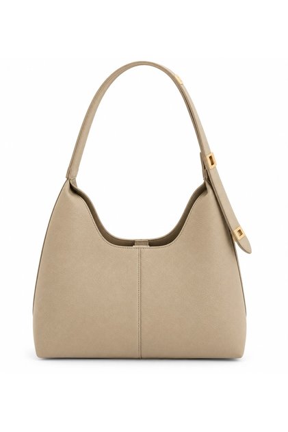 Leather Tote Shoulder Bag with Adjustable Lock Strap and Puppy