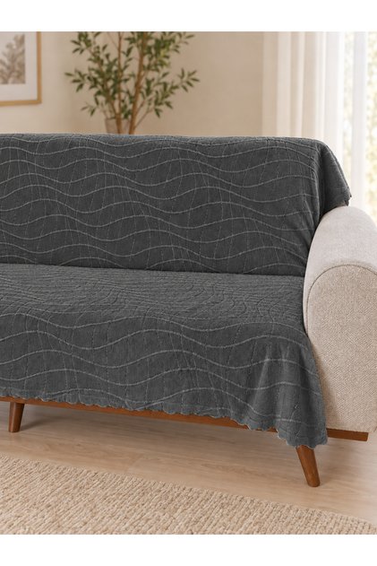 Premium Dot Based Wave Patterned Sofa Cover Sofa Bed Cover Textured Sponge-Free Sofa Wrap