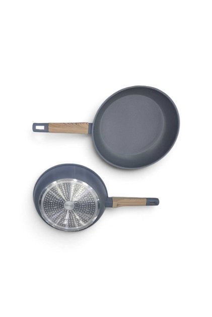 Tefal Single Cooking Pan in Earthy Tones with Plastic Handle in Wood Color, 28cm