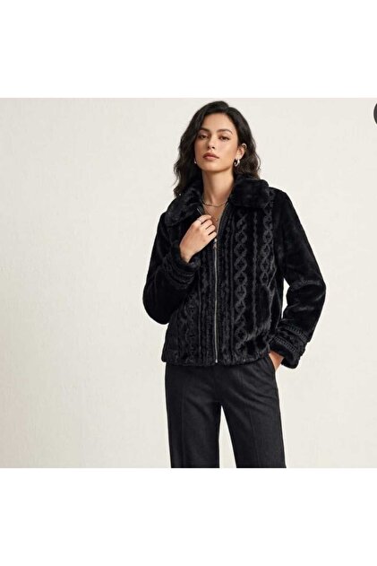 Women's Embroidered Plush Coat