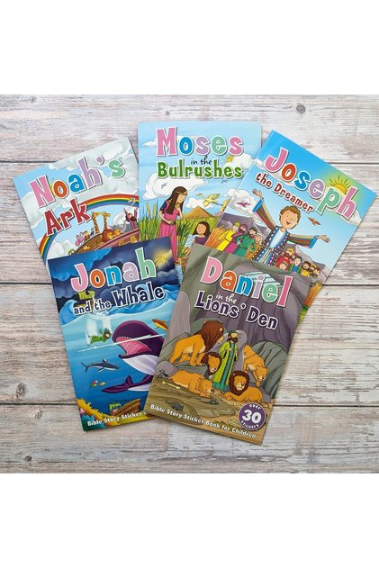 Set 5 carti cu stickere si poveste biblica