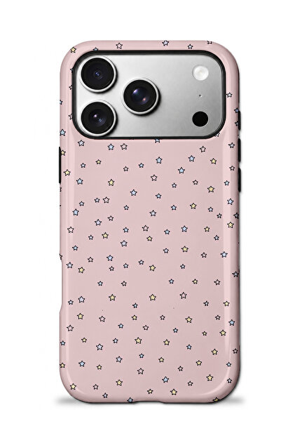 Compatible with iPhone 18 Pro - Powder Star, Double Layer Cover, Glossy Surface Protective Case