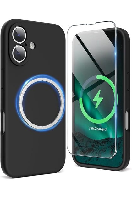Magnetic Silicone for iPhone 16 Plus Case, Compatible with MagSafe, Camera Protective and Sof