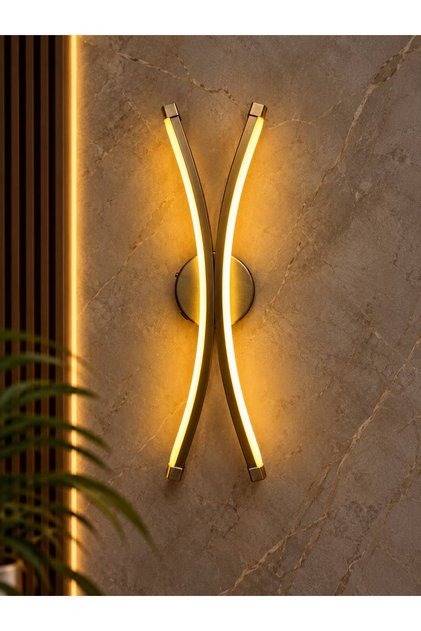 Modern Dekoratif Kelebek Gold Pilli ve Elektrikli Duvar Apliği Günışığı