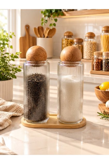 2-Piece Standable 1500 ml Food Jar with Ball Lid – with Label and Gift
