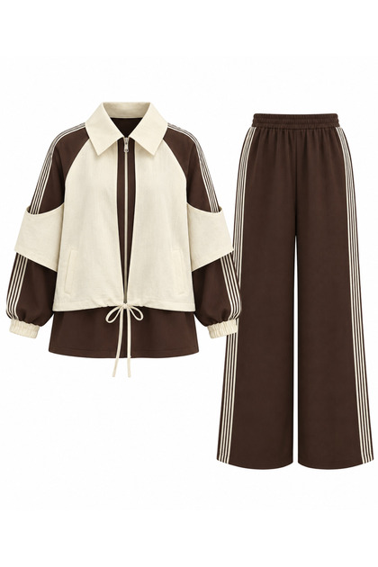Garnili Modal Oysho Vest Double Color 3-Piece Tracksuit Set | Women's Comfortable Top and Bottom Tracksuit Set