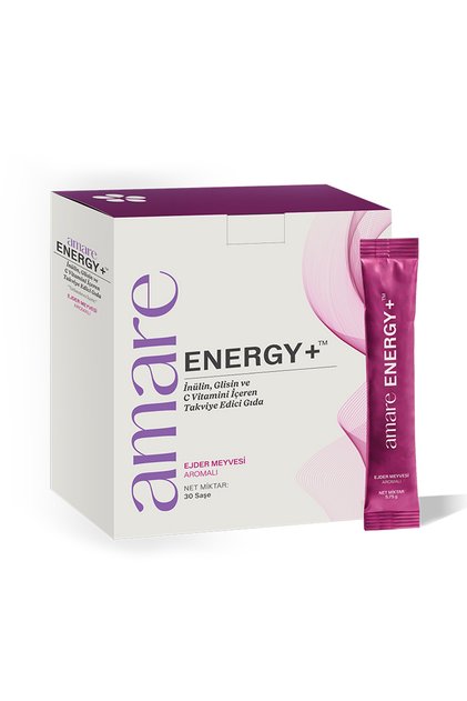 Amare ENERGY+ 30 Saşe C Vitamini İnülin Glisin İçeren Ejder Meyvesi Aromalı Şekersiz Takviye