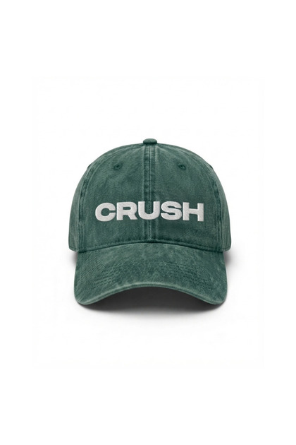 Crush Embroidered Cotton Washable Hat / Crush Embroidered Casual Adjustable Cotton Distressed Washed Style Hat