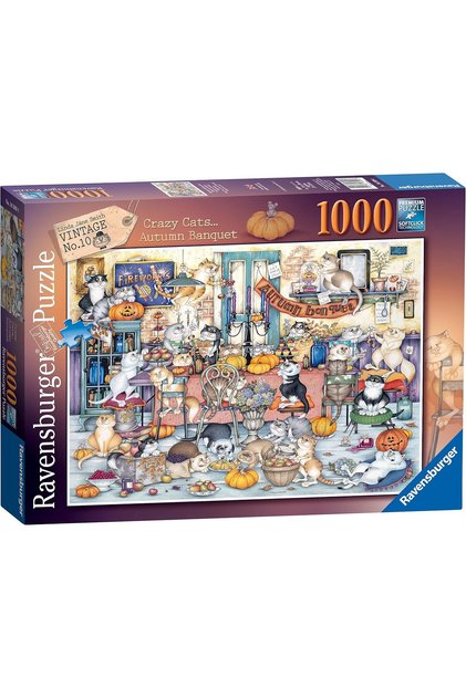 Ravensburger 1000 Parça Puzzle Çılgın Kediler Yapboz