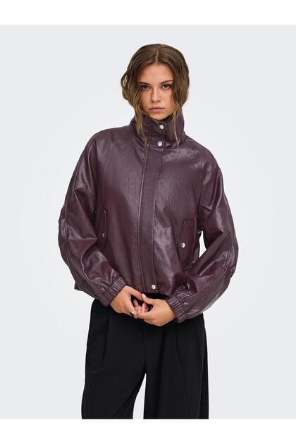 15373805 Onlmını Faux Leather Jacket Cc Otw Women's Jacket