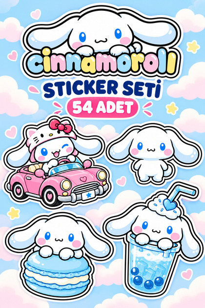 Cinnamoroll Sticker Set 54 Pieces |   Sticker Pack