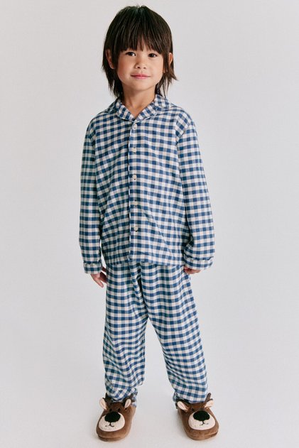 Desenli ve Pamuklu Flanel Pijama Takımı