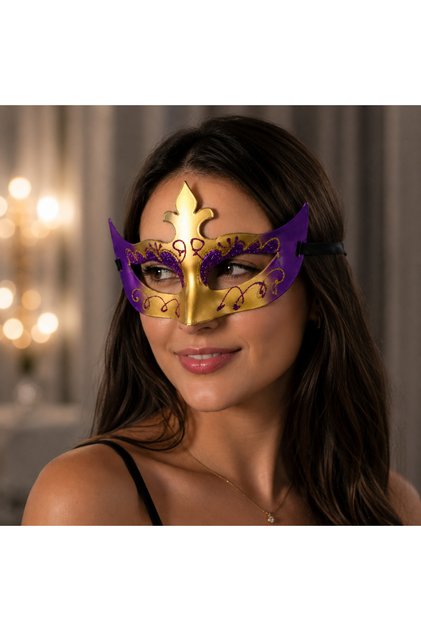 Ball Mask Purple 2 Pack New Year's Eve Halloween Halloween Costume Party Bachelor Party