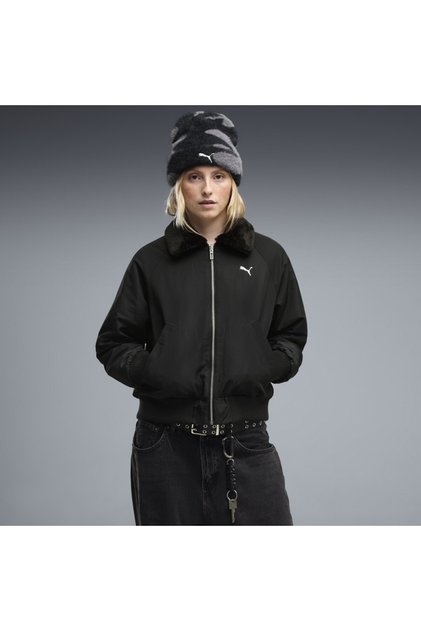 Kadın Çift Taraflı Siyah Bomber Ceket 69456601 Reversible Blouson Jacket W