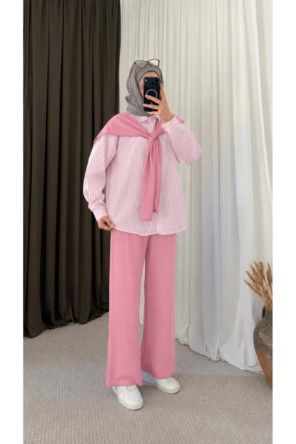 Oysho Set with Shawl and Scarf - Hpm - Pink