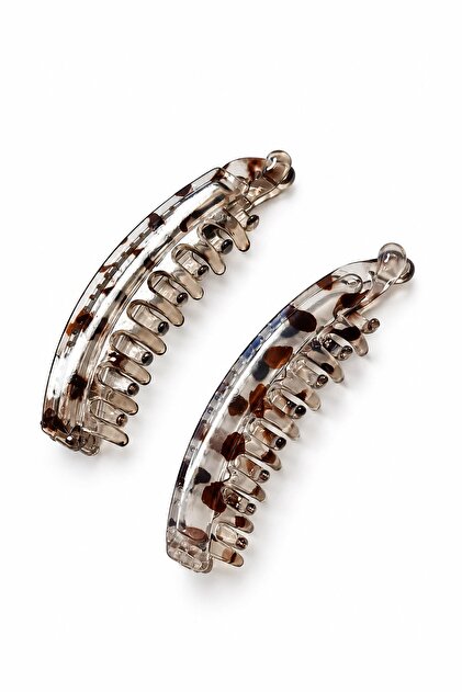 2 Pieces Transparent Leopard Banana Buckle