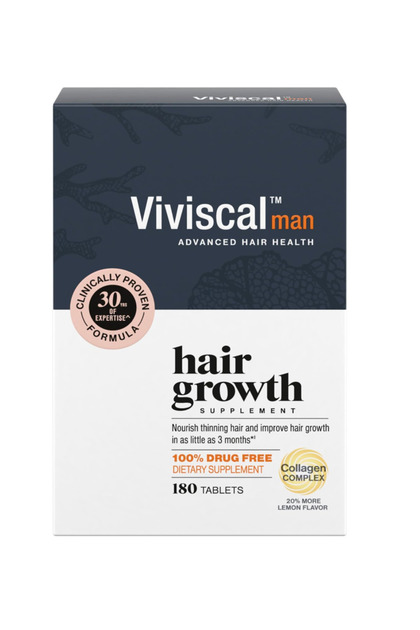 Supplements Men's Hair Growth, 180 Tablets 3 Month Supply Thicker Fuller Hair, Clinically Proven Collagen Complex