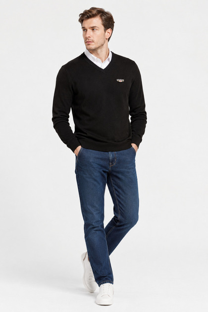 Men's V-Neck Black Sweater