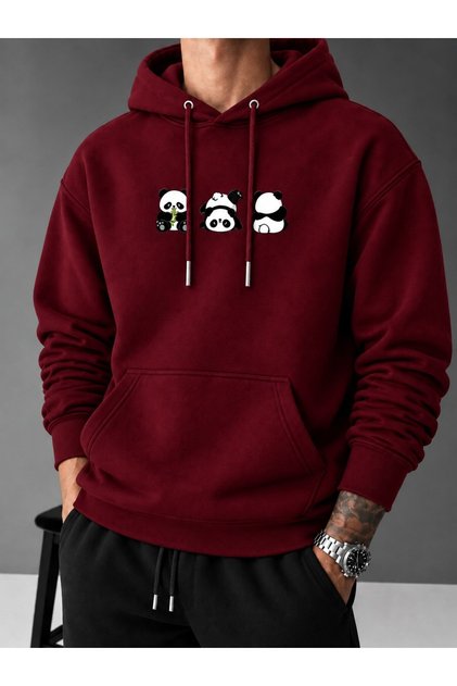 Men's 3 Thread Oversize Hoodie High Quality Thick Fabric Hooded Sweatshirt Gt464