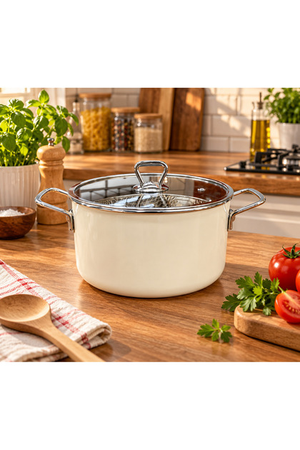 22 cm Enameled Frying & Yogurt Pot
