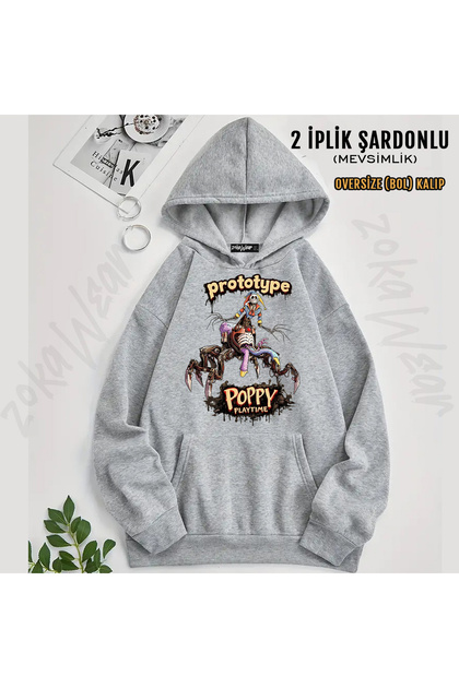 Poppy Playtime Prototype Printed Hooded Sweatshirt