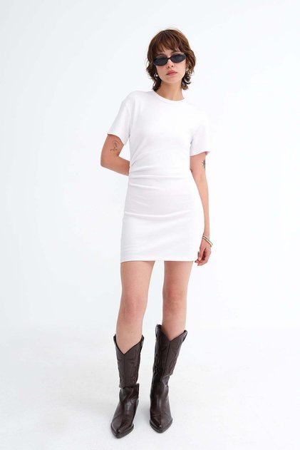 Rochie mini cu șnururi laterale E1009