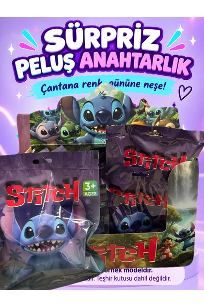 Stitch Sürpriz Peluş Anahtarlık ve Çanta Süsü – 1 Adet Sürpriz Paket