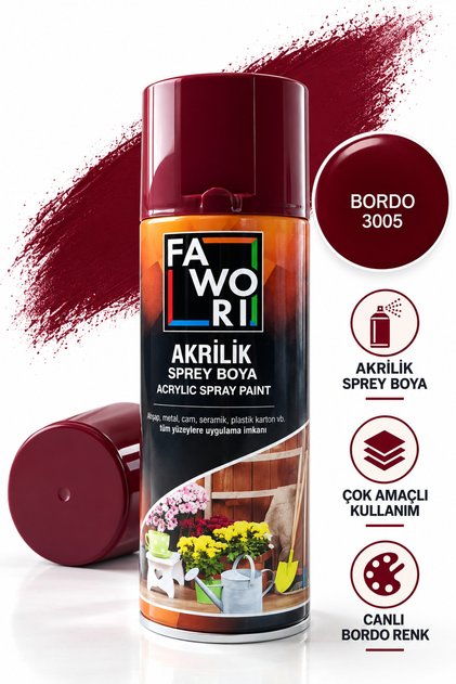 Akrilik Sprey Boya Ahşap Metal Cam Seramik Plastik İçin Çok Amaçlı Sprey Boya