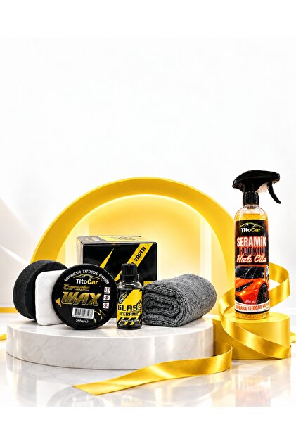 TitoCar Seramik Wax Glass Ceramic Hediyeli 200ml + TitoCar Seramik Katkılı Hızlı Cila 600 ml HEDİYELİ