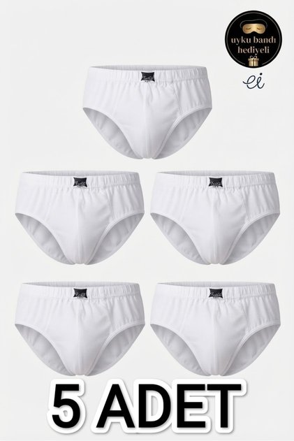 5-Pack White 100% Cotton Men's Slip Underpants - Black/White/Grey Options - Custom Made Sleep Band Gift