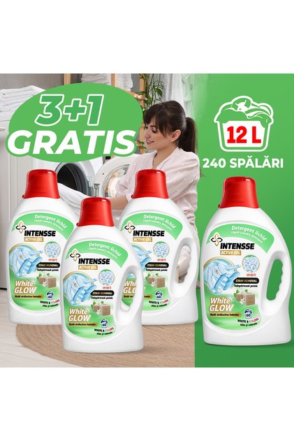 Pachet Detergent Lichid White Glow 3+1 Gratis, 240 Spălări