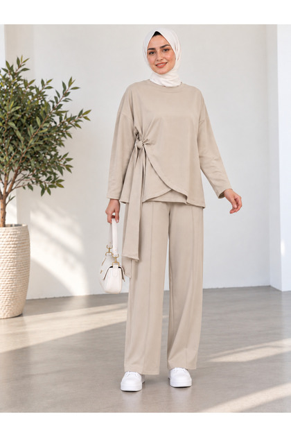 Oysho Suit Pants with Stripes and Side Ties