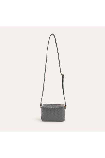 Women's Gray Knitted Look Shoulder Bag