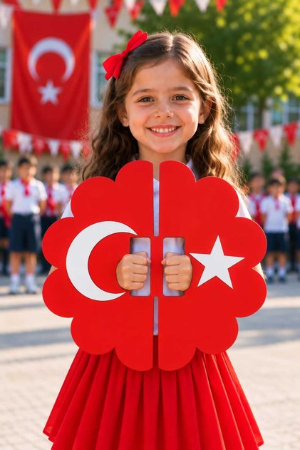 Etkinliklere özel KALP 29 Ekim 23 Nisan Çocuk Bayramı El Tutmalı Dekoratif MDF Figür – Kalp Kelebek Papatya – Okul Etkinlik Süsü