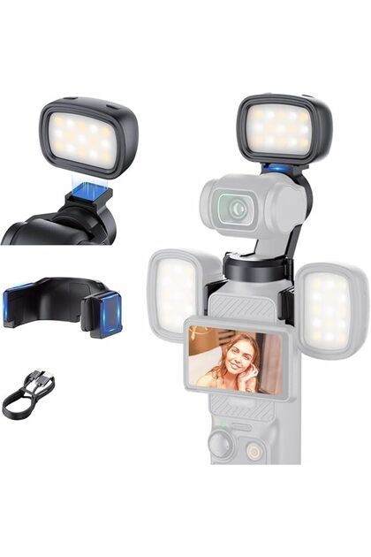 ضوء مغناطيسي قابل للشحن لكاميرا DJI Osmo Pocket 3، ضوء LED صغير للفيديو مع حقيبة تخزين، 3 ألوان