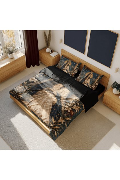 Arcana Collection: the High Priestess Azize Card Patterned Double Hybrid Duvet Cover Set - with Sheets