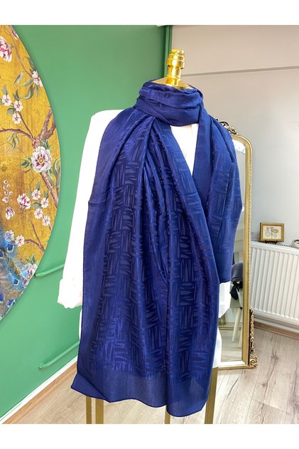 Harem Scarf Elisa Shawl Navy Blue Color