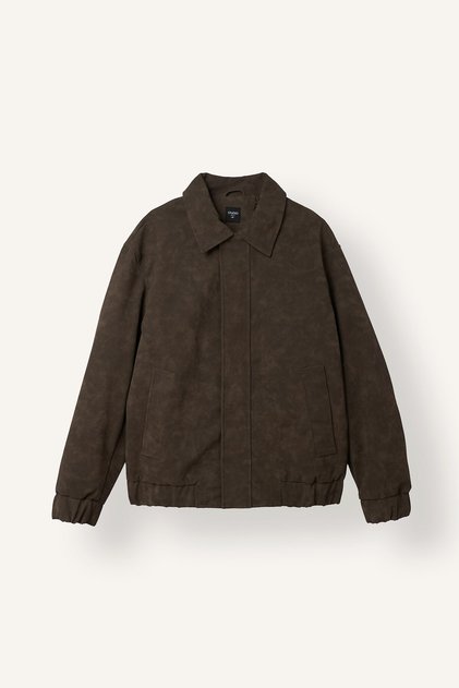 Relax Fit Lined Zippered Suede Coat F7765Ax26Wn