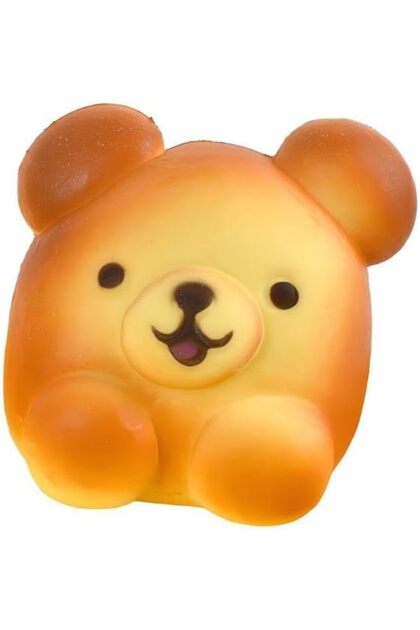 Bread Squishy Slow Rising Toast Squishy Toy, Butter Bread Bear Head Shape, Soft Foam Stress Relief T