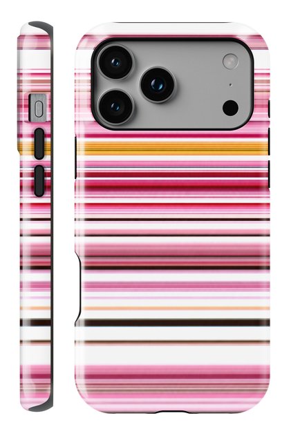 (Magsafe) İphone 17 Pro / 18 Pro Pink Lines Double Layer Glossy Protect Phone Case