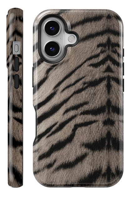 iPhone 17 Zebra Fur Double Layer Full Covering Printing Glossy Protect Phone Case